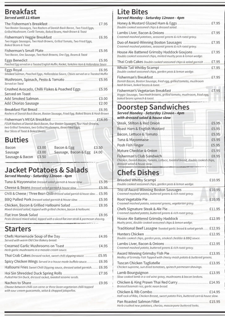 Page 1 Fishermans Arms Menu 2020