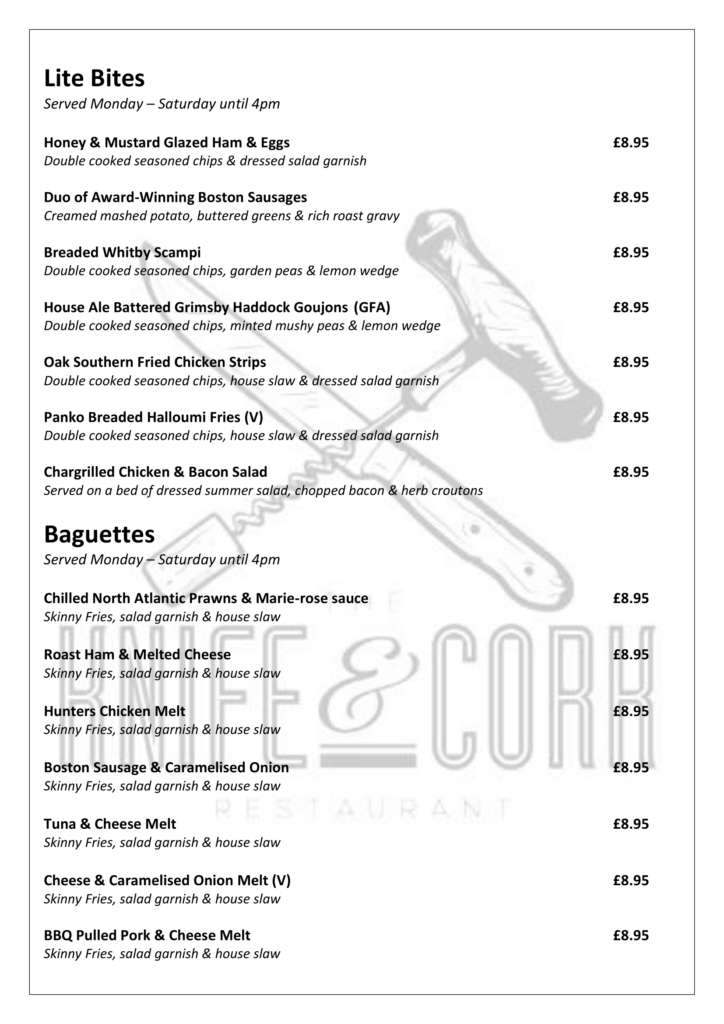 Early Bird Menu Feb 21